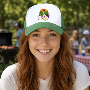 Casquette Oiseaux amoureux Fleurs tropicales