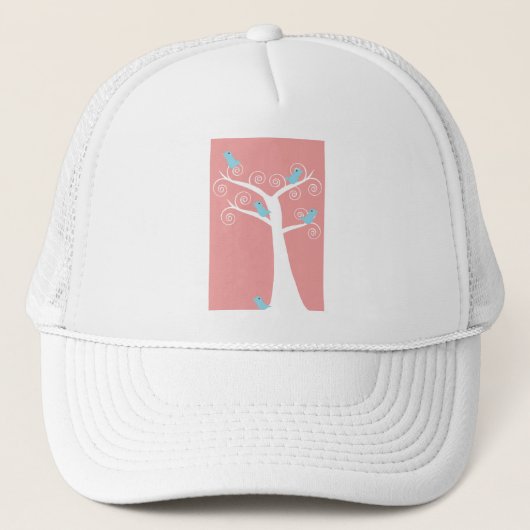 Casquette oiseaux bleus dans l'arbre art d'oiseau mignon (Devant)