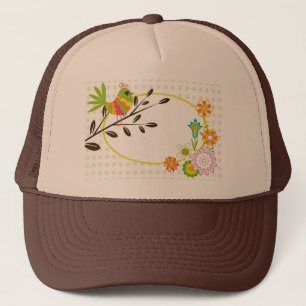 Casquette Oiseaux et fleurs rétro