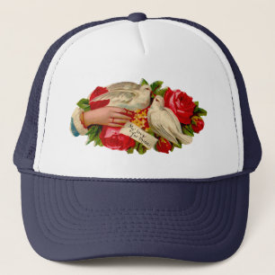 Casquette Oiseaux vintages Victorian Love Dove Art classique