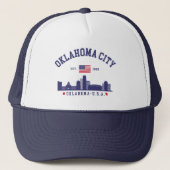 Casquette Oklahoma City Patriotic Skyline Baseball Cap (Devant)