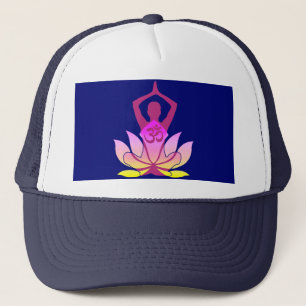 Casquette OM Namaste Spirituelle Lotus Flower Yoga on Blue