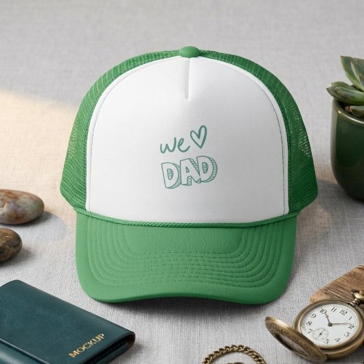 Casquette On aime Papa Design Vert et Blanc