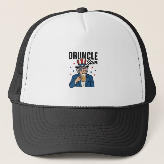 Casquette Oncle Sam drôle de conception vectorielle de bière (Devant)