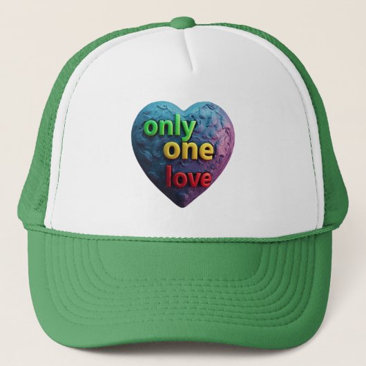 Casquette Only One Love – Reggae-Inspired Heart Art  (Devant)