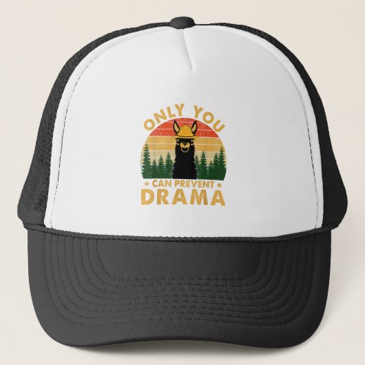 Casquette Only you can prevent drama Llama (Devant)