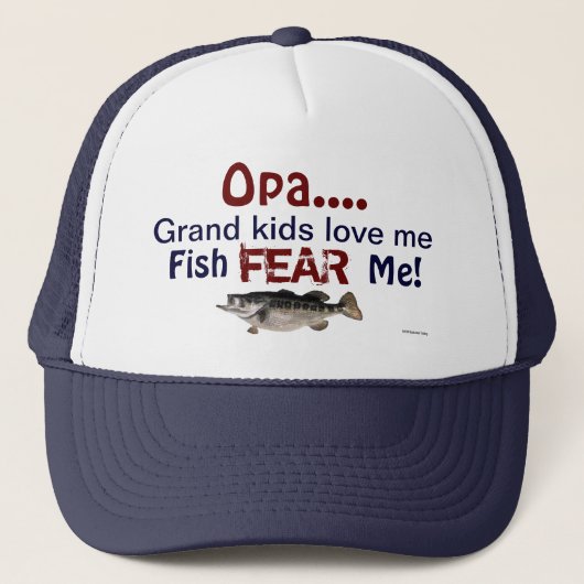 Casquette Opa...Les grands enfants m'aiment Poisson Je crain (Devant)