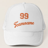Casquette Orange Baseball Custom Player Numéro et nom de l'é (Devant)