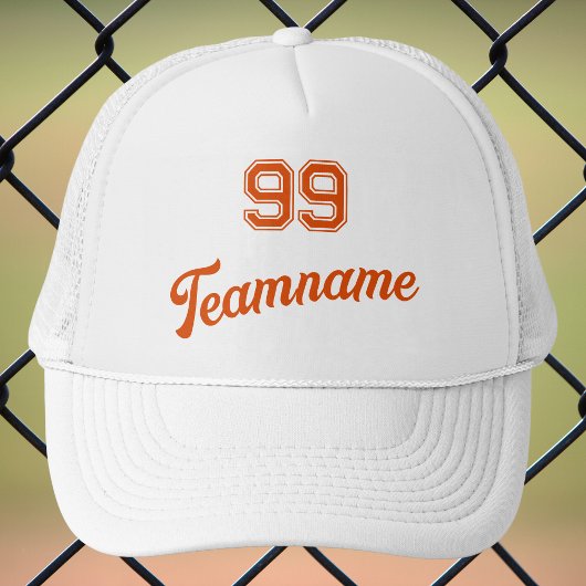 Casquette Orange Baseball Custom Player Numéro et nom de l'é