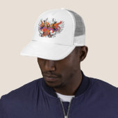 Casquette orange EFFRAYANT de crâne à ailes par (En situation)