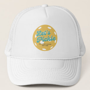 Casquette Orange Pickleball Pickle Texte personnalisé