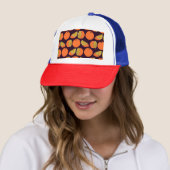 Casquette Oranges sans couture motif, texture vintage. (En situation)