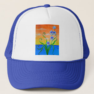 Casquette Orchidées océaniques couchers de soleil
