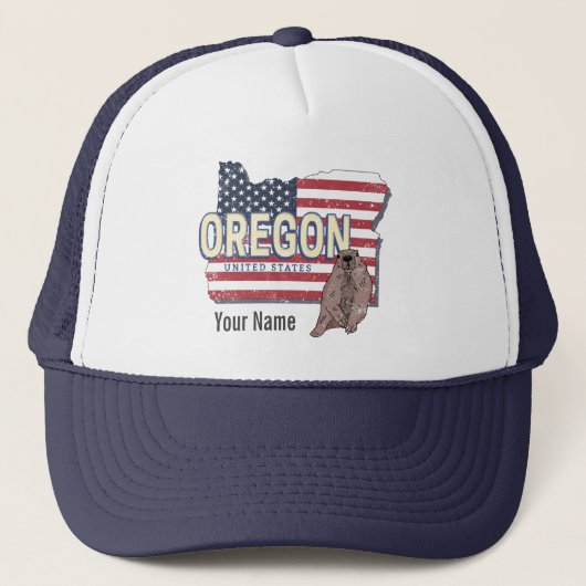 Casquette Oregon State États-Unis Retro Map USA Souvenir (Devant)