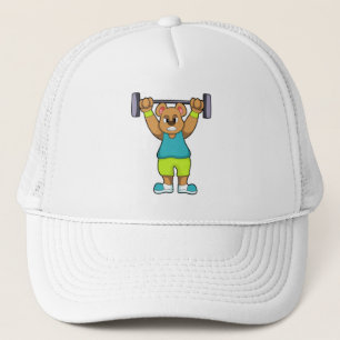 Casquette Ours au Bodybuilding avec Barbell