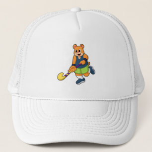 Casquette Ours au hockey avec chauve-souris de hockey