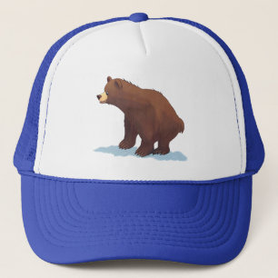 Casquette Ours brun marchant sur la neige