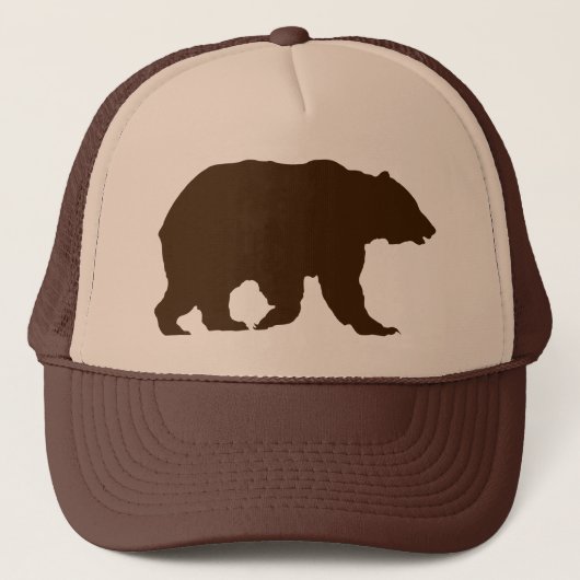 Casquette Ours Chapeau Grizzly Ours Brun Silhouette (Devant)