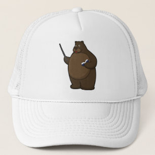 Casquette Ours comme enseignant avec livre et pointeur