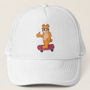 Casquette Ours comme patineur avec skateboard