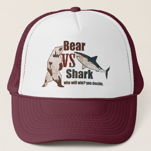 Casquette Ours contre le requin. Qui gagnera ? vous décidez (Devant)