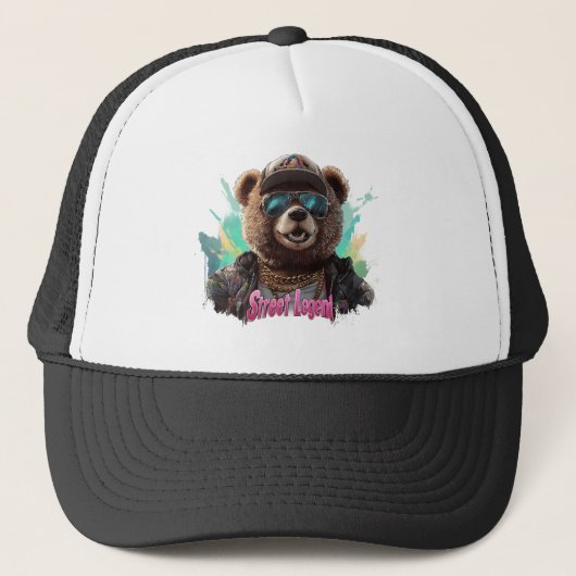 Casquette Ours de légende de rue - Design graphique Cool (Devant)