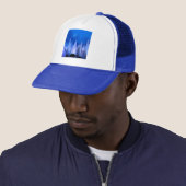 CASQUETTE OURS DES MONTAGNES GÉOMÉTRIQUES BLEUS (En situation)
