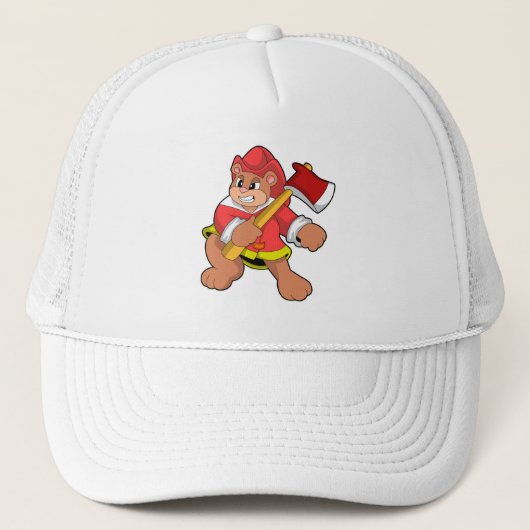 Casquette Ours en tant que pompier avec Ax (Devant)
