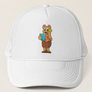 Casquette Ours en tant que secrétaire à l'appel avec télépho