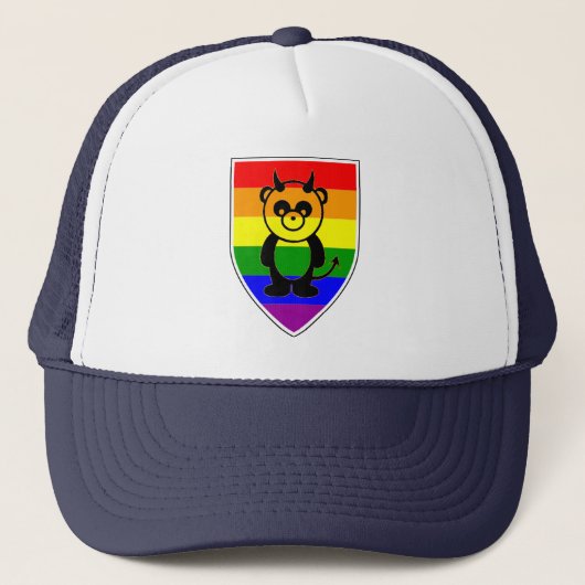 Casquette Ours gris Pride arc en ciel drapeau Panda (Devant)