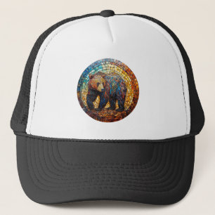 Casquette Ours grizzly dans un design artistique