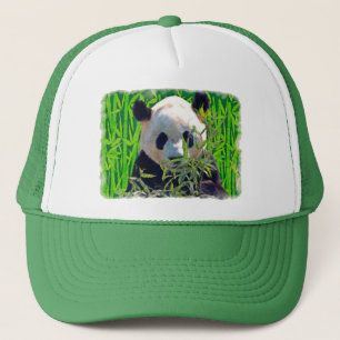 Casquette Ours Panda & Art de la faune et flore de bambou