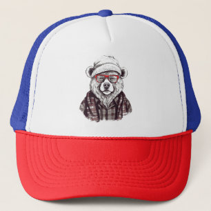 Casquette Ours rétro en verre rouge