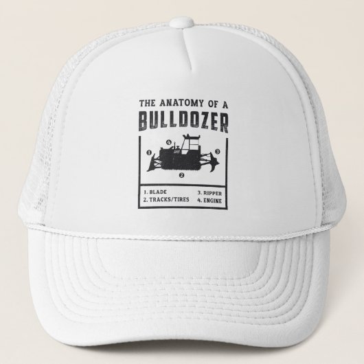 Casquette Ouvrier De Construction L'Anatomie D'Un Bulldozer (Devant)