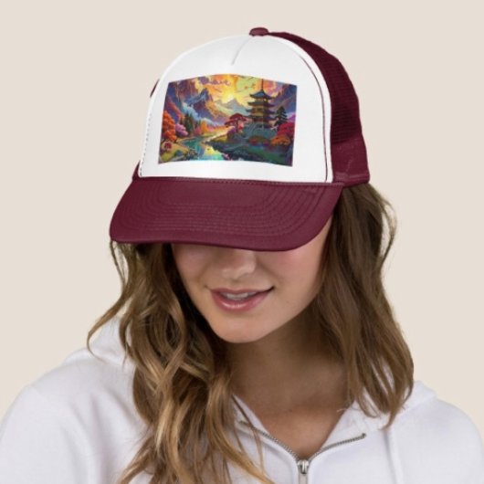 Casquette Pagode et paysage coloré