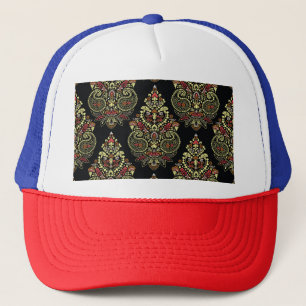Casquette Paisley, arrière - plan noir géométrique