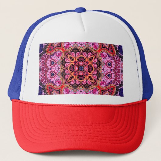Casquette Paisley multicolore, design d'impression d'écharpe (Devant)