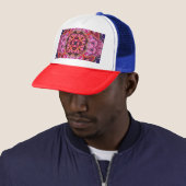 Casquette Paisley multicolore, design d'impression d'écharpe (En situation)