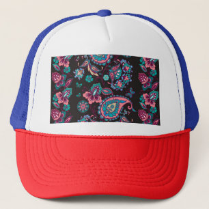 Casquette Paisley Stripe : Noir Décoratif Sans Seamless
