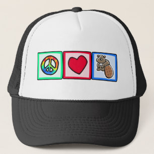 Casquette Paix, amour, castors