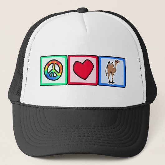 Casquette Paix, amour, chameaux (Devant)