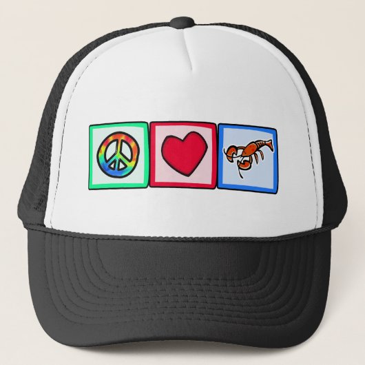 Casquette Paix, amour, homards (Devant)