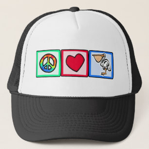 Casquette Paix, amour, pélicans