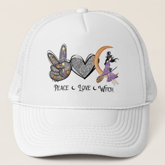 Casquette Paix, Amour, Sorcière (Devant)