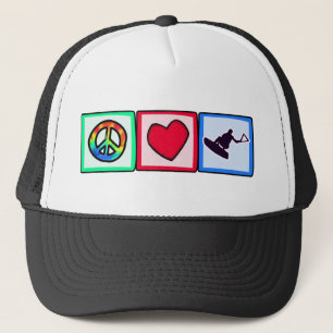 Casquette Paix, amour, Wakeboarding