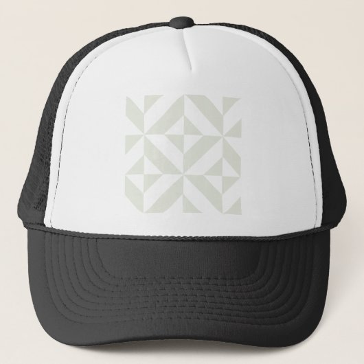 Casquette Pale Gray Geometric Deco Cube Pattern (Devant)