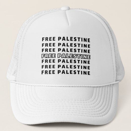 Casquette PALESTINE GRATUITE Répéter typographie de texte Co (Devant)
