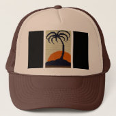 Casquette Palm Tree Bright Tropical Sun Crochet Imprimer sur (Devant)