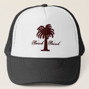 Casquette Palm Tree/Plage Bumb Design Maroon/Noir