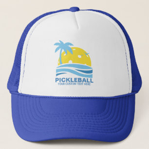 Casquette Palmier tropical Sun de Pickleball votre texte